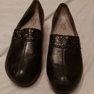 Sanita Clogs Womens 7US|38EU Danish Design Signature Black Leather Shoes
